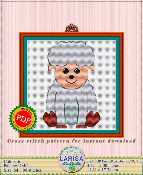 Baby sheep cross stitch chart