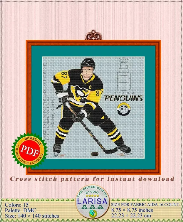 Sidney Crosby Embroidery Design
