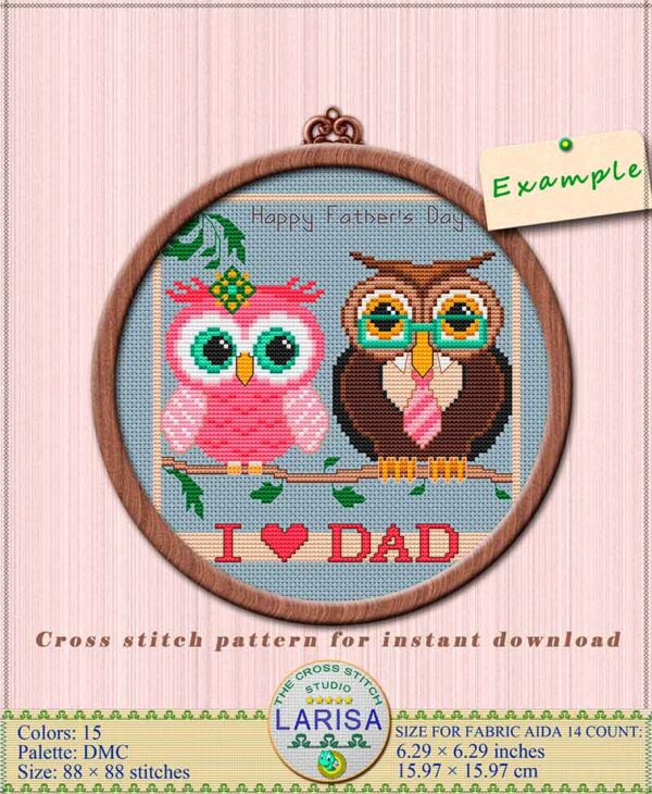Capture the bond between a father and daughter in your needlework