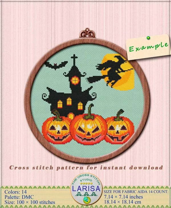 Spooky Halloween Pumpkins Cross Stitch Pattern