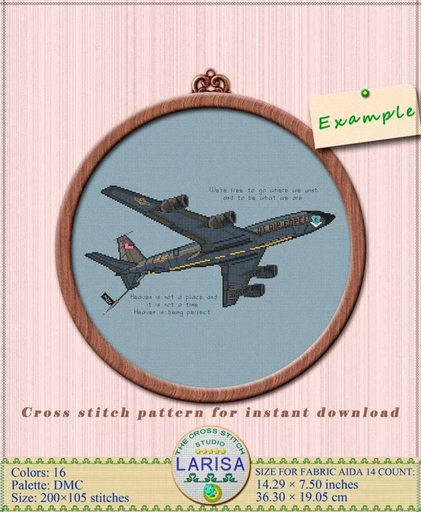 Military Transport Aircraft Cross Stitch Pattern