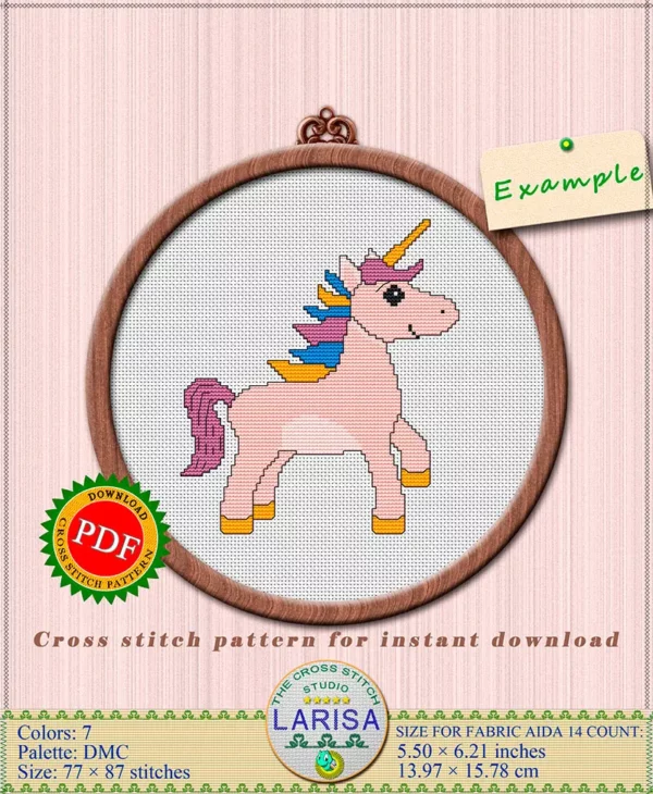 Whimsical unicorn design in pale pink shades