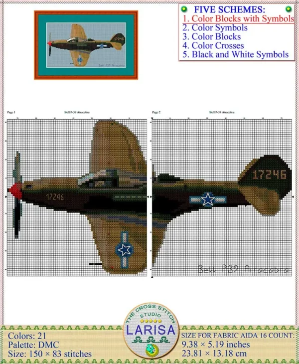 Historical Warplane Embroidery Design