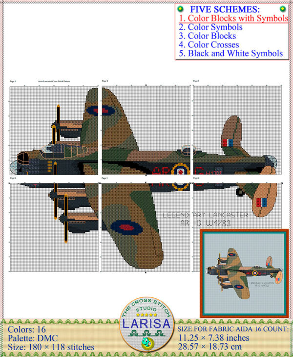 Military aircraft cross stitch artwork