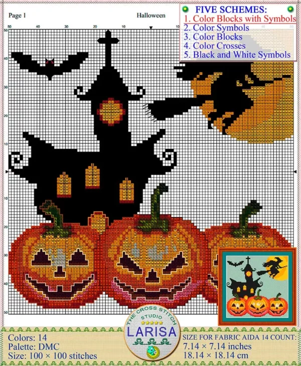 Wicked Grinning Pumpkin Embroidery Pattern