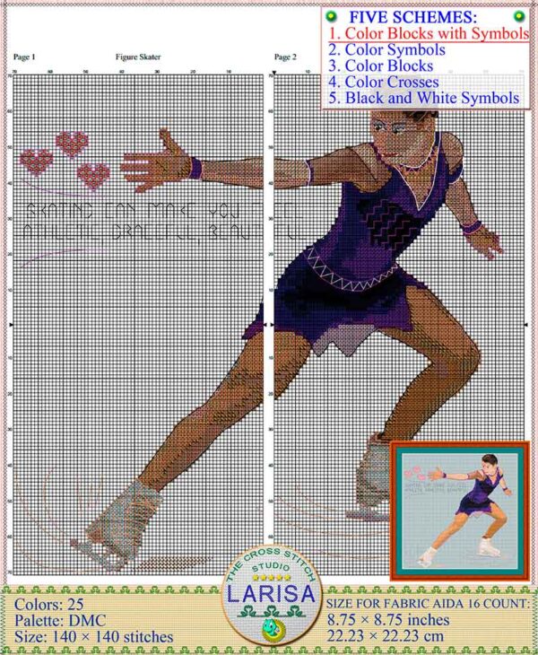 Experience the beauty of figure skating in your needlework