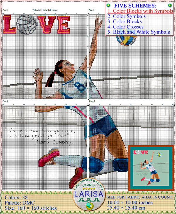 Experience the thrill of volleyball in your needlework
