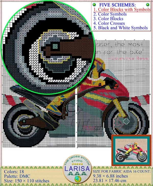 Stitch the thrill of motorcycle racing