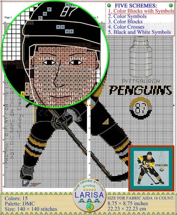 Master of the Ice: Sidney Crosby in Cross Stitch