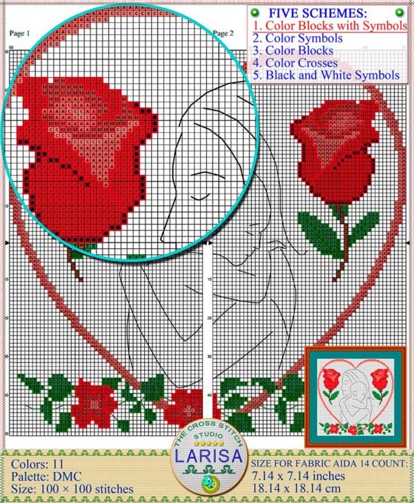 Create a memorable gift with the Mother's Day cross stitch pattern