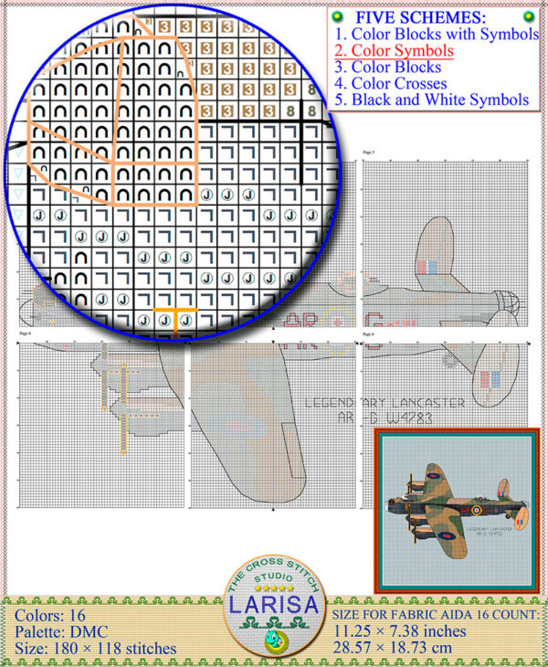 460 Squadron Lancaster embroidery chart