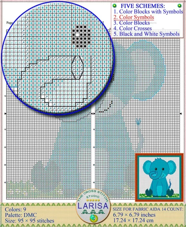 Sweet elephant embroidery design