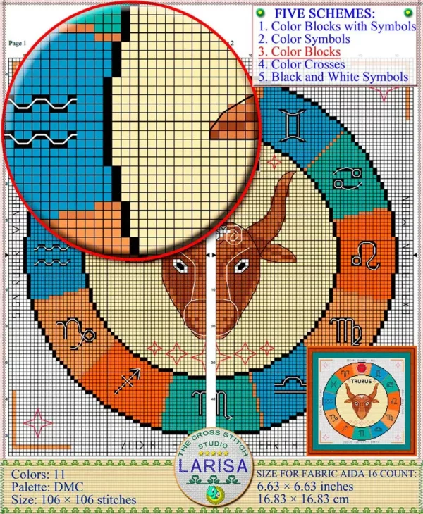 Taurus Cross Stitch Pattern