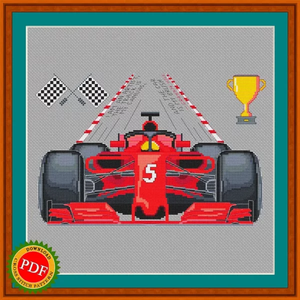 F1 cross stitch pattern