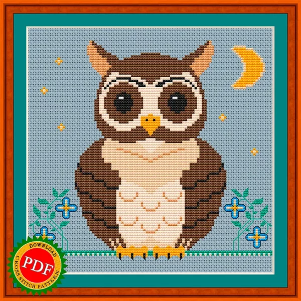 Owl cross stitch pattern