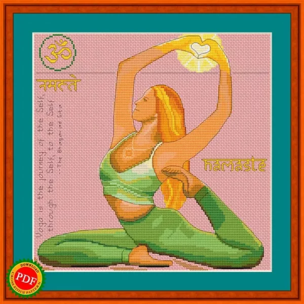 Yoga Cross Stitch Pattern